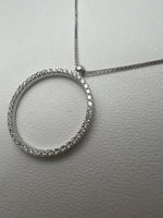 Beépített köves karika medálos fehérarany nyaklánc