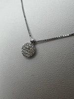 Kör alakú köves medálos fehérarany nyaklánc