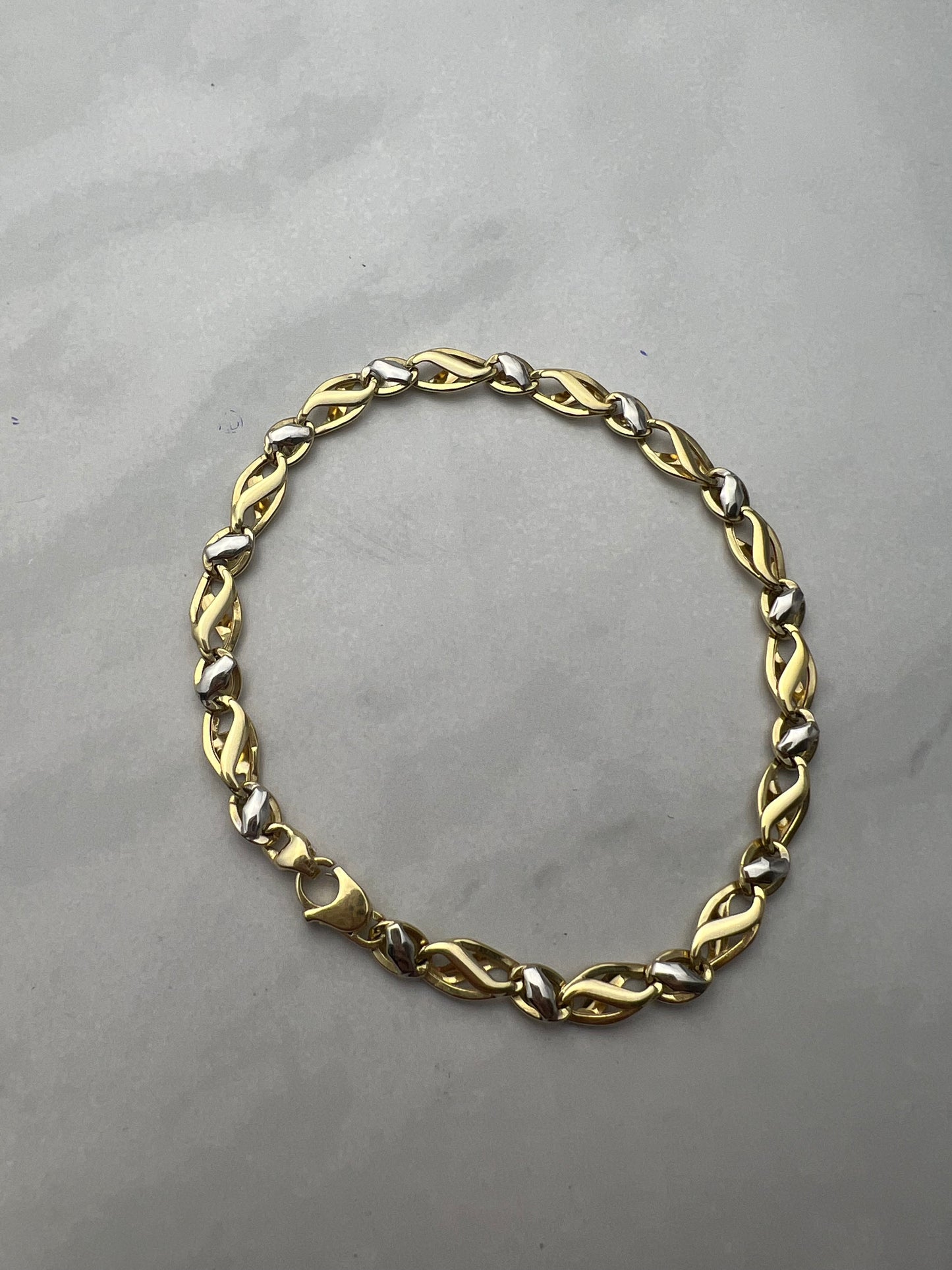 Bicolor olasz fazonú arany karlánc