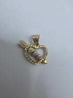 Tricolor gömbös szív arany medál